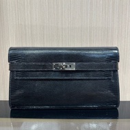 HERMES爱马仕 Kelly  银扣 蜥蜴皮長款錢包