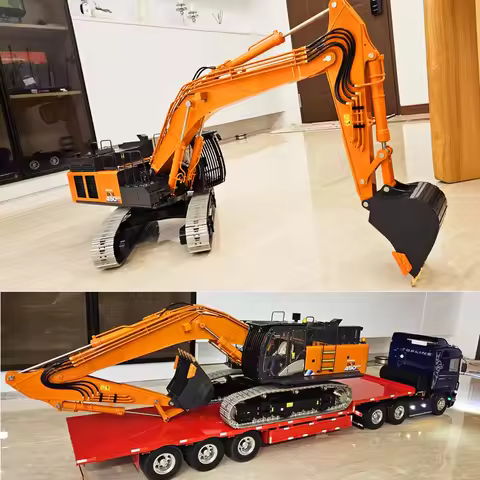 LESU 490 Hydraulic RC Excavator 1/14 Crawler RC Excavator Metal Heavy Machinery Model Aoue ZX490 Rem