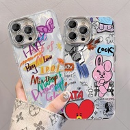 BTS BTS Feather Yarn Phone Case Text Graffiti Suitable for Redmi NOTE12 Apple OPPOiQOOz9
