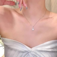 EJ0022 Women's Korean Style Zircon Water Drop Necklace Stainless Steel