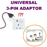 3 Units x Universal Power Adaptor / Convertor for 3-Pin UK Sockets