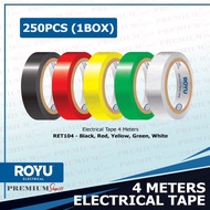Royu PER BOX PVC Electrical Tape 4M 6M 16M Black Red Yellow Green White 4 8 16 Meters Small Big RET