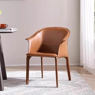 【FYS】Italian Designer Dining Chair Simple Italian Minimalist Armchair Hotel Cafe Saddle Chair Hard L