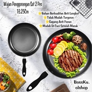 HITAM Teflon FRY PAN Black Set 2in1 18cm And 26cm Bossku.