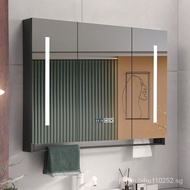 Smart Bathroom Mirror Cabinet Wall-Mounted Bathroom Separate Storage Locker with Light Bathroom Mirror with Shelf