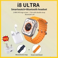 Smartwatch Gift Box i8 Ultra With TWS Bluetooth Earphone Call Wireless Charger Tracker Touch Control