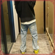 Drew Smiley Men's Trousers Bear Hailey Patch Trendy Men's Loose Hip-Hop Trousers Jeans ins Street We