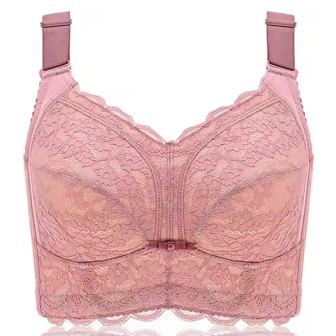 Women's Full Cup Support wire free Lace Bra 34 36 38 40 42 44 46 B C D E F G H I J
