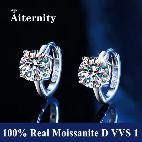 1.0CT Moissanite Small Hoop Earrings Lab Diamond Hoop Huggies Earrings Sterling Silver Cartilage Ear