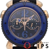 GaGa Milano Chrono 運動手錶 45mm CHRONO SPORTS 7011.01，附錶盒、保固卡，不鏽鋼/橡膠錶帶，男士手錶，黑色，成色極佳 [二手]