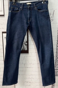 UNIQLO 日本品牌深牛仔色直筒牛仔褲（34腰）