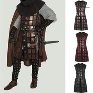 【CH*】 Leather Armor Sleeveless Vest Medieval Armor Knight Dress for Halloween