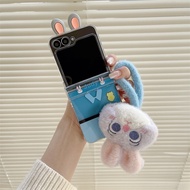 Samsung z flip 7 6 5 4 3 cartoon plush strap handle case samsung flip 7 case