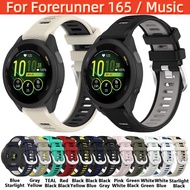 20mm Watch Strap For Garmin Forerunner 165 / 165 Music Smart Watch Dual color silicone replacement w