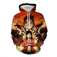 New 3D One Piece Anime Hoodies Men Boys pullovers Hooded Fashion Loose Long Sleeve 3D Print One Piece Hoodies Sweatshirts