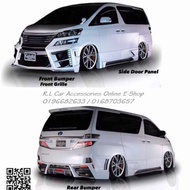 Toyota vellfire ANH20 black pearl bodykit body kit front rear bumper side lip door panel grill grill