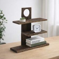 1pc Brown Wooden Minimalist Style Storage Rack, Can Be Used Independently As A Desktop Organizer Or 