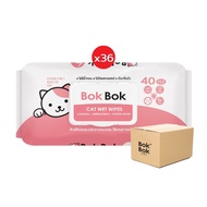 Bok Bok ทิชชู่เปียกสำหรับแมว น้องแมว ยกลัง 12 แพค ราคาสุดประหยัด ทำความสะอาดแทนการอายน้ำ ไม่มีแอลกอฮ