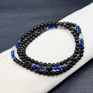 Zen | 108 銀曜石念珠 灰月亮石 青金石 黑曜石六字大明咒