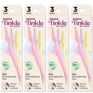 Dorco Tinkle Everglow | 12 Razors in 4 Packs | Eco-Friendly Dermaplaning Tool | Multipurpose Eyebrow