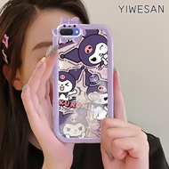 YIWESAN Casing Ponsel untuk OPPO A3s A12E A5 2018 A52 A92 A72 Realme C1 Realme 2 Case pola lollipop Kuromi Monster HP kesing casing silikon genggam softcase