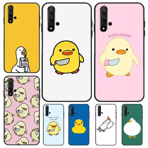 Cartoon Duck Knife Case For Huawei P Smart 2019 Nova 5T 9 10 SE 3i 8i 11i Y60 Y61 Y70 Y90 P20 P40 Li