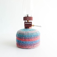 編織藍橙混色瓦斯罐保護套 (登山/露營) 壓縮氣罐 高山氣罐