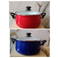 Dutch Oven 22 cm thick enamel pan with glass lid