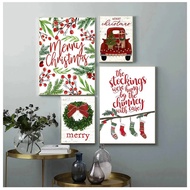 Merry Christmas Vintage Poster Hd Print Nordic Bedroom Home Wall Decoration,No Frame Canvas Painting
