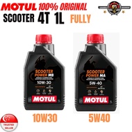 MOTUL SCOOTER POWER 4T 10W30 MB or 5W40 MA FULLY SYNTHETIC ENGINE OIL 1L