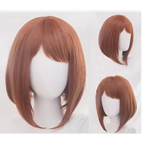 URARAKA OCHAKO Student Head Short Hair Lady Daily Wear Fluffy Flaxseed Yellow Wig Anime My Hero Acad