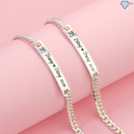 Vòng tay cặp đôi nam nữ đẹp đính đá khắc tên LTD0004 - Trang Sức TNJ