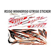 HONDA RS150 V1 V2 BODY COVER STICKER STRIPE COVER SET RS GTR WINNER 150 CUSTOM COVER PURPLE RED ORAN