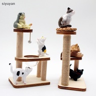 Si Dollhouse Mini  Pet Cat Tree Tower Toys Cat Climbing Rack Doll House Mini Furniture Decor Accessories Photography Props yan