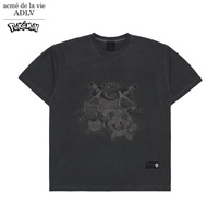 ADLV POKEMON KKOBUGI EVOLUTION PIGMENT SHORT SLEEVE T-SHIRT,CHARCOAL, ADLV23SS-SSPKSQ-CHA (SAV222)