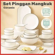 Pinggan Mangkuk Set/Ceramic Plate/Ceramic Bowl/Ceramic Plate Set/Set Pinggan/Pinggan Seramik/Mangkuk