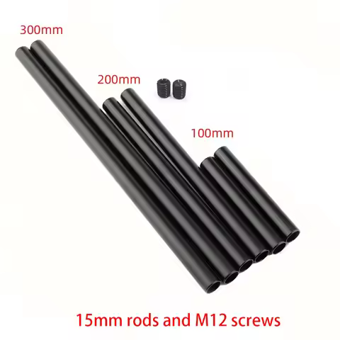 New Standard 15mm Rod Pipe & Extendable M12 Female Thread 100mm/200mm/300mm, 15mm rods