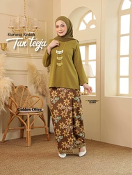KURUNG KEDAH TUN TEEJA BURGUNDY/MACTHA GREEN/BLACK/GOLDEN OLIVE/SAGE GREEN/RICH BROWN