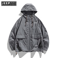 Jeep Spirit 1941 Estd Sun Protection Clothing for Men and Women Outdoor Ice Silk Sunscreen Clothing 