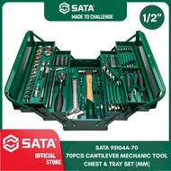 (ND) SATA 95104A-70 / SATA 95104A-70-6 70PCS CANTILEVER MECHANIC TOOL CHEST & TRAY SET WITH 12PT SOC