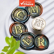 European Alphabet Series Wax Seal Stamp, 1 Pc, Initial Monogram, Brass Engraved, for Letter, Wedding