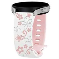 YIOOY 20mm Dual-Color Leopard Print Carved Soft Silicone Sports Watch Band Compatible With Samsung G