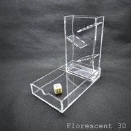 Compact Dice Tower Acrylic Transparent | Foldable Board Game Dice Beater - F3D