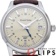 精工 Grand Seiko 機械 GMT 46.9mm 優雅系列Grand Seiko SBGM221/9S66-00A0 帶盒保固 不鏽鋼/皮革錶帶 男士腕錶 象牙色拋光 成色極佳 [二手]