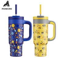 POWCAN 24oz（709ml）Tumbler with Double Handle, Straw and Sip Lid, Leakproof, Dishwasher Safe, Insulat