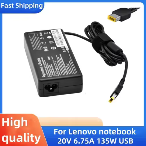 20V 6.75A 135W USB Laptop Ac Adapter Charger for Lenovo Y40-70 Y40-80 Y50-70 Y50-80 Y70-70 Y70-80 Y5