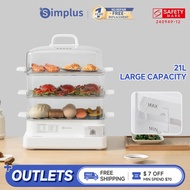 Simplus Electric Food Steamer 3 Tier 21L Large Capacity 1300W Concentrated Heating 24H Timer Enlarge