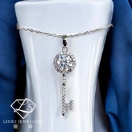 ［Real Moissanite］Can Pass Diamond Test 18K Gold Simple Key Necklace Pendant MNG068 Moissanite Neckla