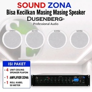 PACKAGE 4 SOUND ZONE CEILING SPEAKER CEILING DUSENBERG + AMPLIFIER ZONE + 50 METER CABLE