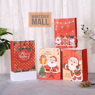 JOY Paper Bag 1pc Merry Christmas Santa Snowman Snowflake Happy New Year Party Gift Wrapping Packagi